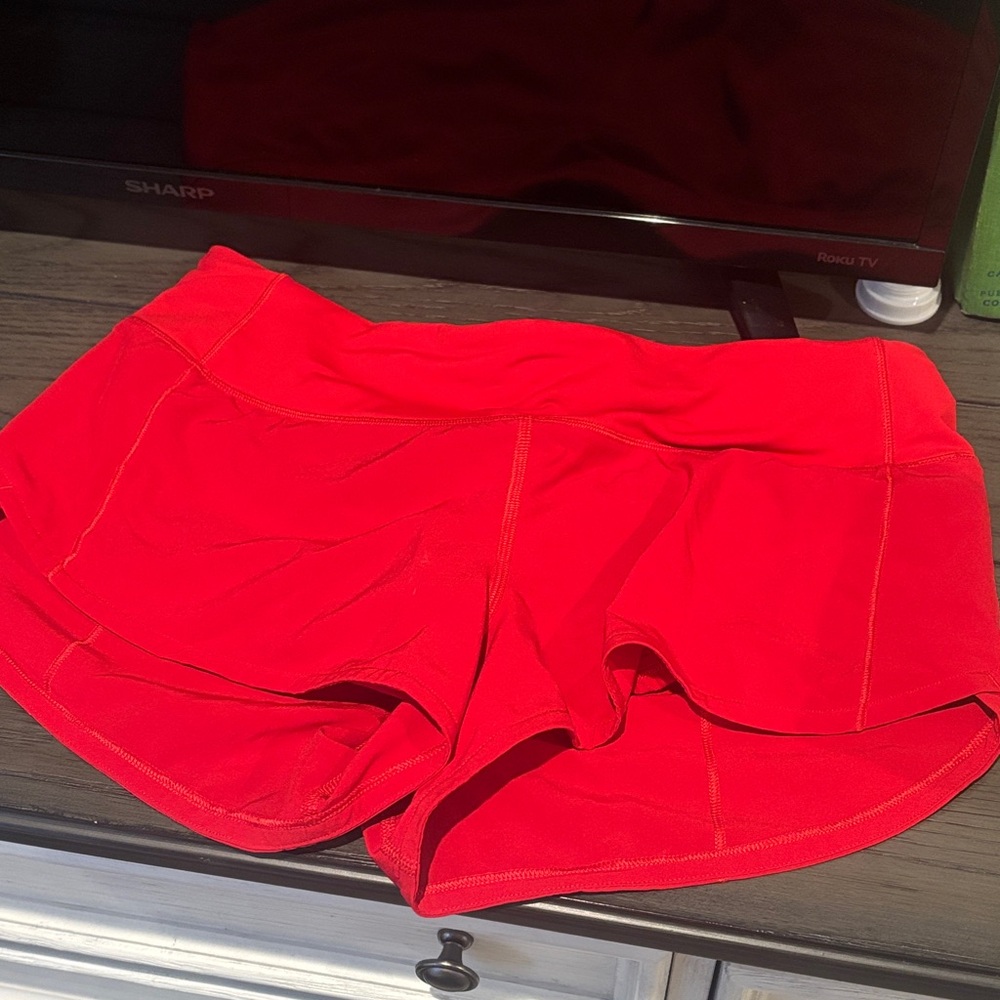 Lululemon Athletica Vibrant Red Athletic Shorts